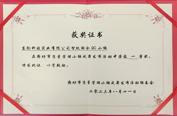 喜報！東綸科技榮獲2023年(2023年)(2023年(2023年))廊坊市質量QC小組成果發表賽一等獎